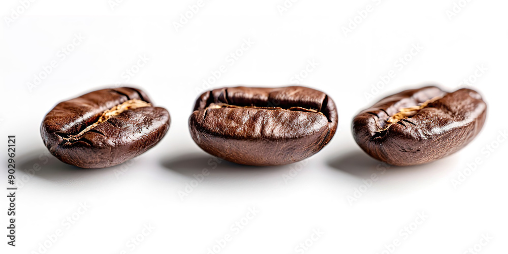 Obraz premium Coffee beans on a white background