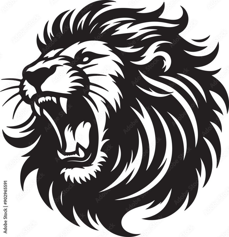 Lion head silhouette vector art illustration. Lion head vector. Lion head silhouette vector art illustration. Lion head vector.