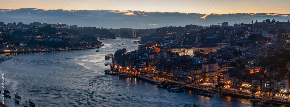 Fototapeta premium sunset over the river