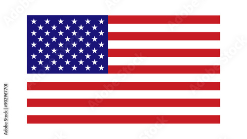 Flag of the United States of America. Correct color specifications, details and proportions. 