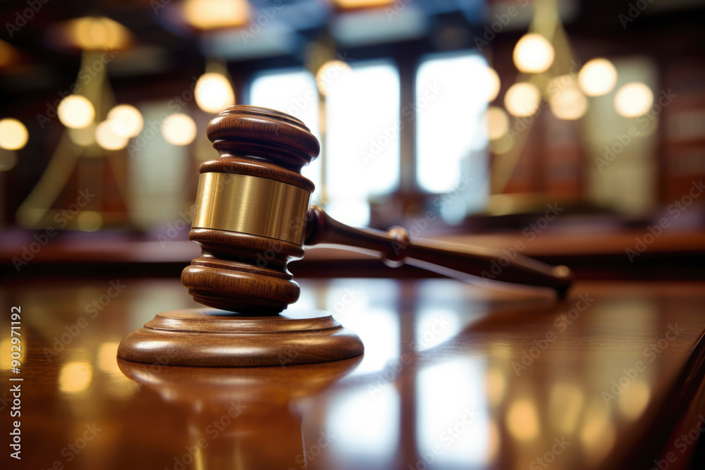 generated Illustration Judgment gavel hammer in court courtroom generated Illustration Judgment gavel hammer in court courtroom