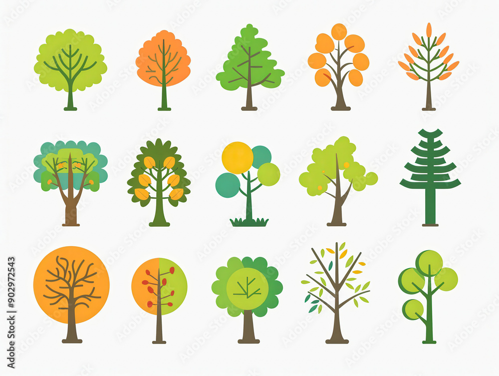 Fototapeta premium A collection of trees in various sizes and shapes