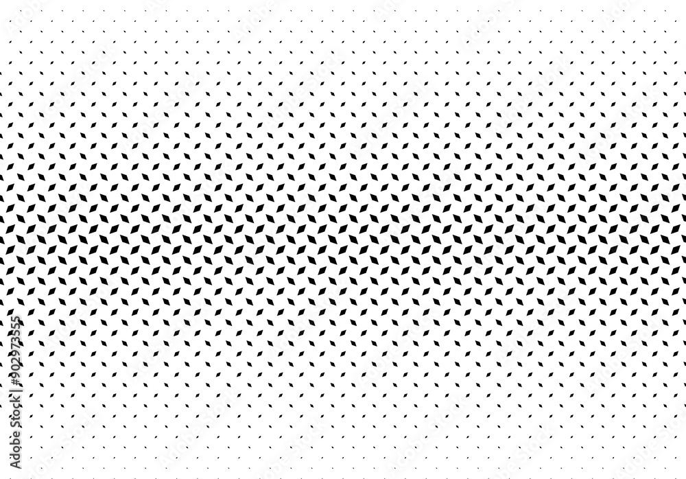 Geometric pattern of black rhombuses on a white background.Seamless in one direction.Average fade out. Geometric pattern of black rhombuses on a white background.Seamless in one direction.Average fade out.