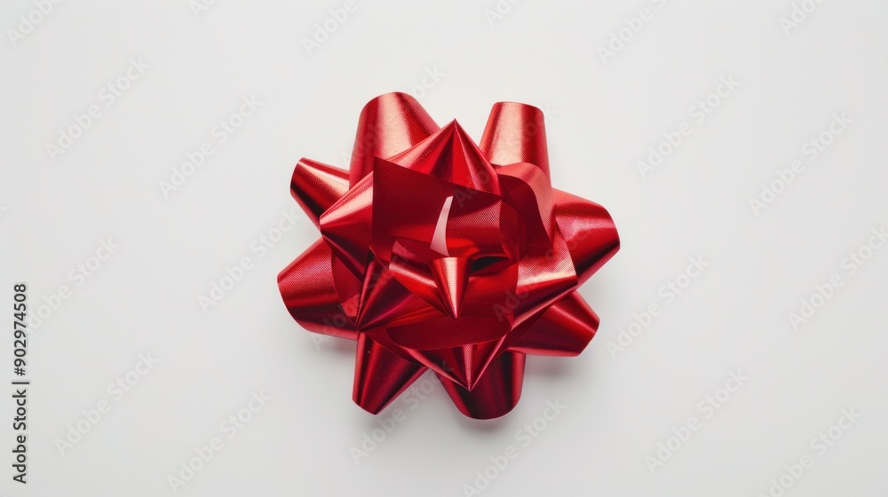 Red Bow on White Background Red Bow on White Background