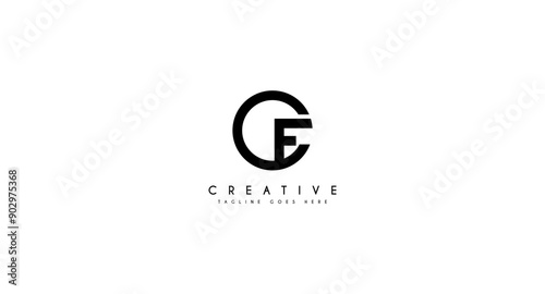 Initial Letter CF FC logo design vector illustration.