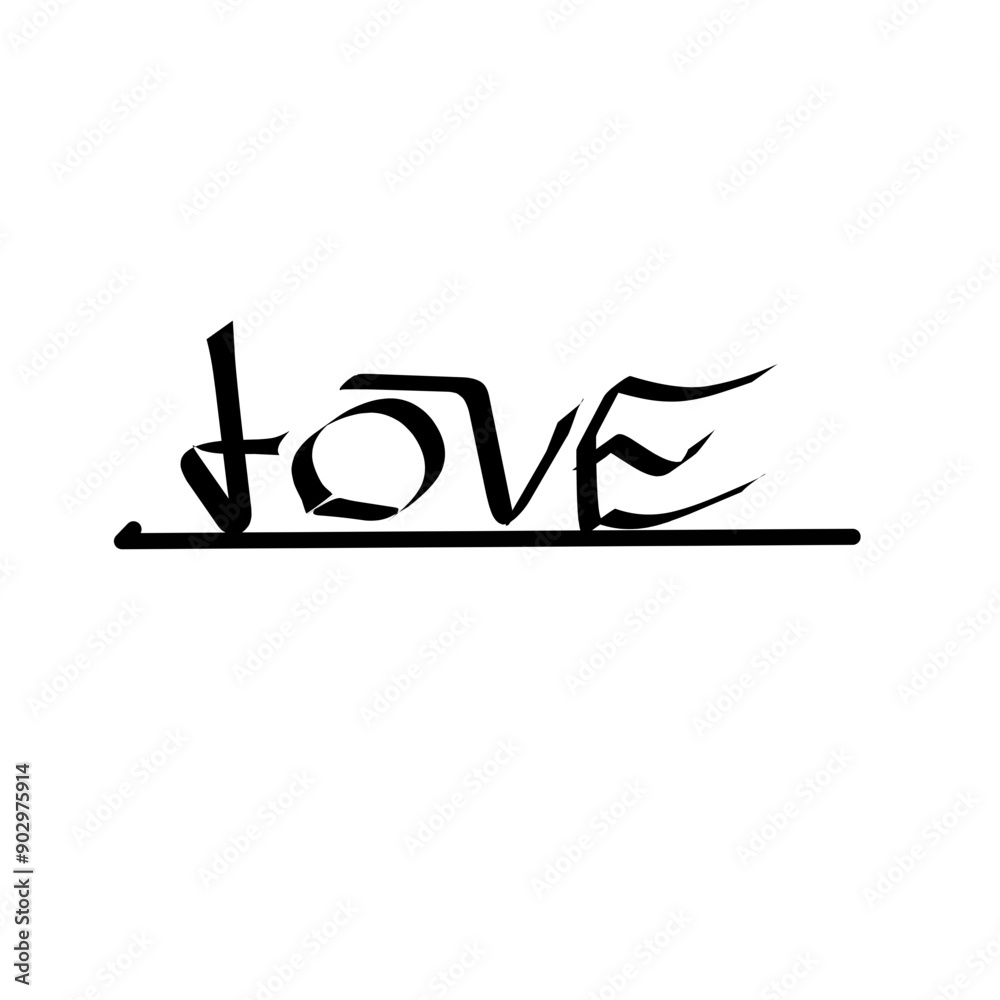 Calligraphy of love isolated in white background Calligraphy of love isolated in white background