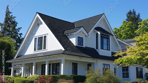 beautiful American style house with a blue sky