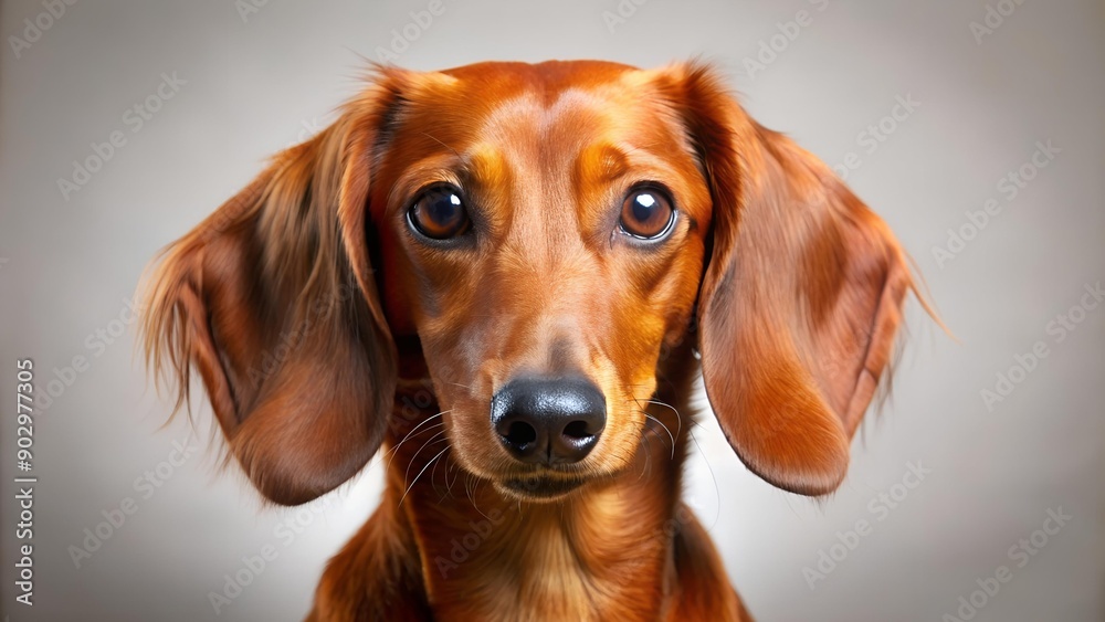 The Majestic Dachshund: A Portrait of Elegance in Red AI Generated The Majestic Dachshund: A Portrait of Elegance in Red AI Generated