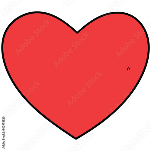 Hand drawn cartoon red heart on white background. Free Download Hand drawn cartoon red heart on white background. - GFXLoad