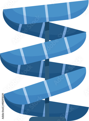 Blue spiral playground slide providing fun and entertainment for children at a park or play area