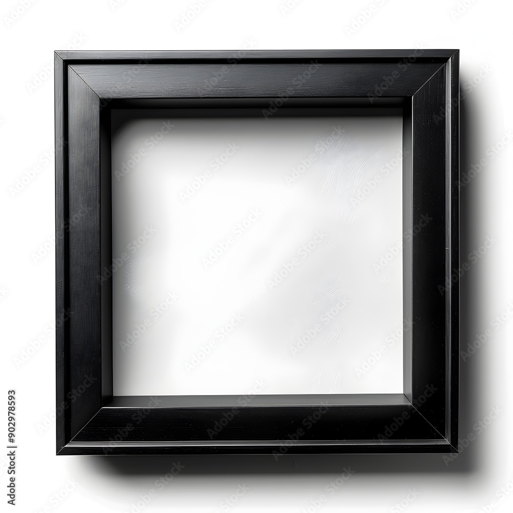 Minimalist Matte Black Square Frame Isolated on White Background Minimalist Matte Black Square Frame Isolated on White Background