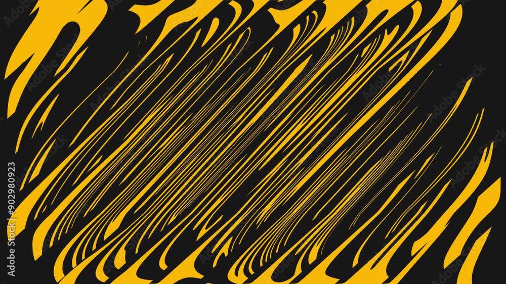 Yellow abstract lines on black background suitable for modern design projects, technology backgrounds, website banners, and creative advertising materials.