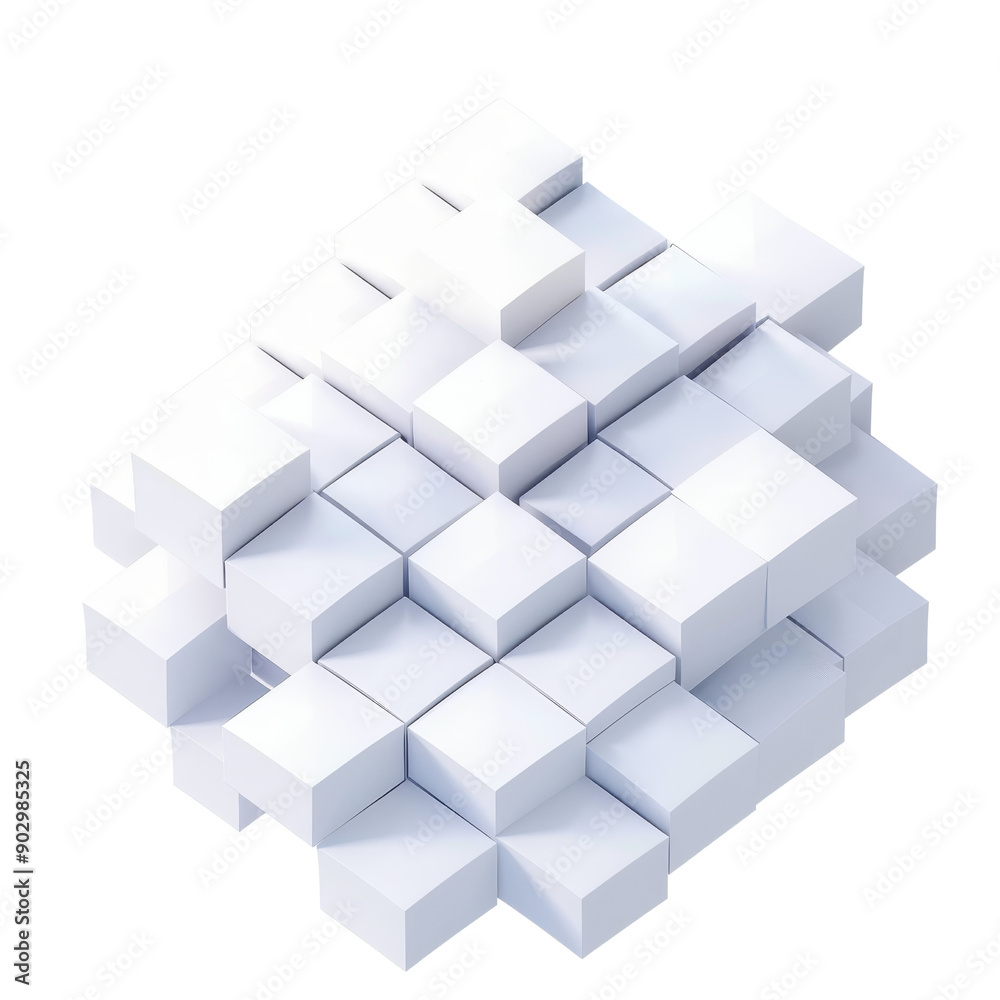Abstract 3D white geometric cube arrangement, isolated on transparent background. Modern minimalist design, suitable for technology or architecture. Abstract 3D white geometric cube arrangement, isolated on transparent background. Modern minimalist design, suitable for technology or architecture.