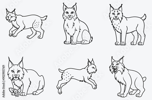 Majestic Lynx Line Art Collection, The Ultimate Masterpiece Series