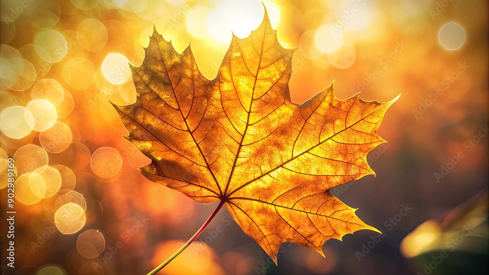 Golden Maple Leaf Close-up Golden Maple Leaf Close-up