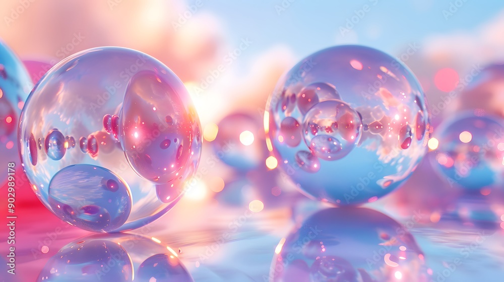 Ethereal Bubbles Reflecting a Dreamy Sky Ethereal Bubbles Reflecting a Dreamy Sky