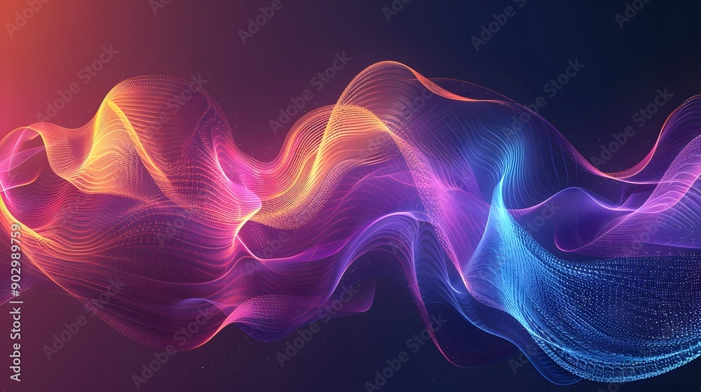 Obraz premium Vibrant Waves of Light: A Stunning Abstract Visualization