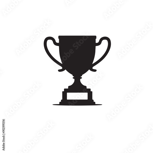 A black and white vector trophy image .