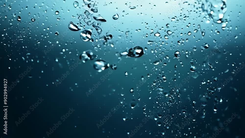 Water Splashing in Blue Background with air bubbles - Symbol of Freshness and Vitality Water Splashing in Blue Background with air bubbles - Symbol of Freshness and Vitality