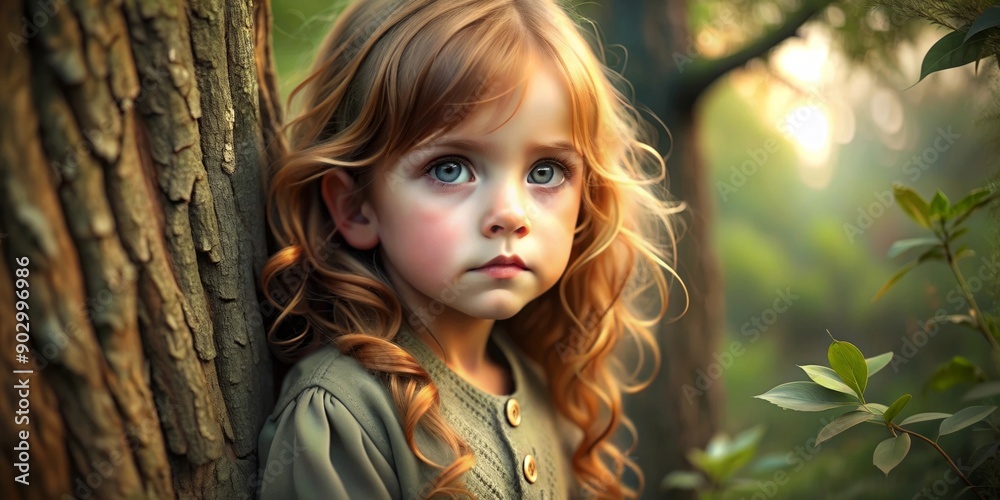 Little girl in the forest Little girl in the forest