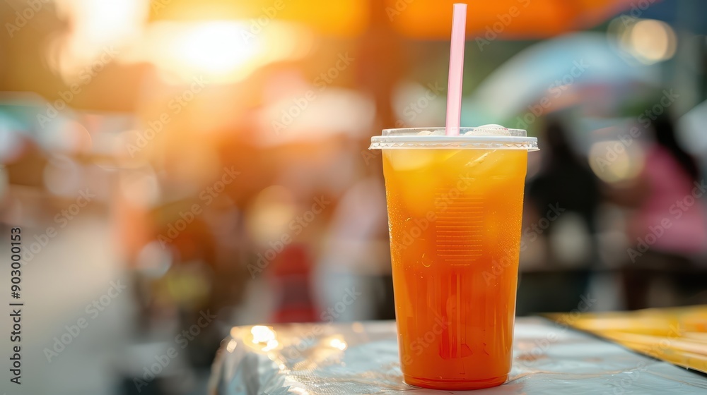 Cha yen explosion featuring the iconic Thai iced tea with its bold and sweet flavors Cha yen explosion featuring the iconic Thai iced tea with its bold and sweet flavors