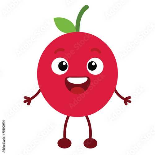 a funny smiling Currant, cartoon character, vector illustration,  