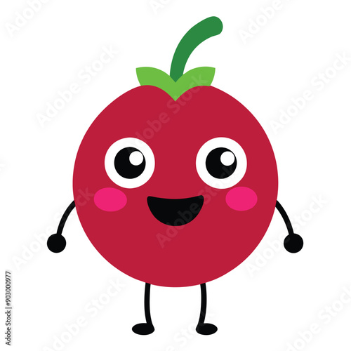 a funny smiling Currant, cartoon character, vector illustration,  