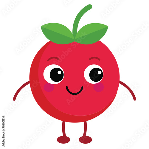 a funny smiling Currant, cartoon character, vector illustration,  