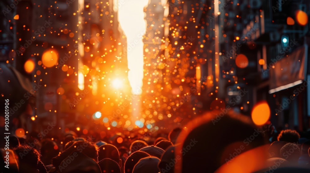 Explosion of national pride in a futuristic parade Explosion of national pride in a futuristic parade