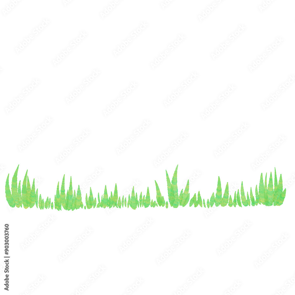 Fototapeta premium Watercolor Green bush, grass, nature