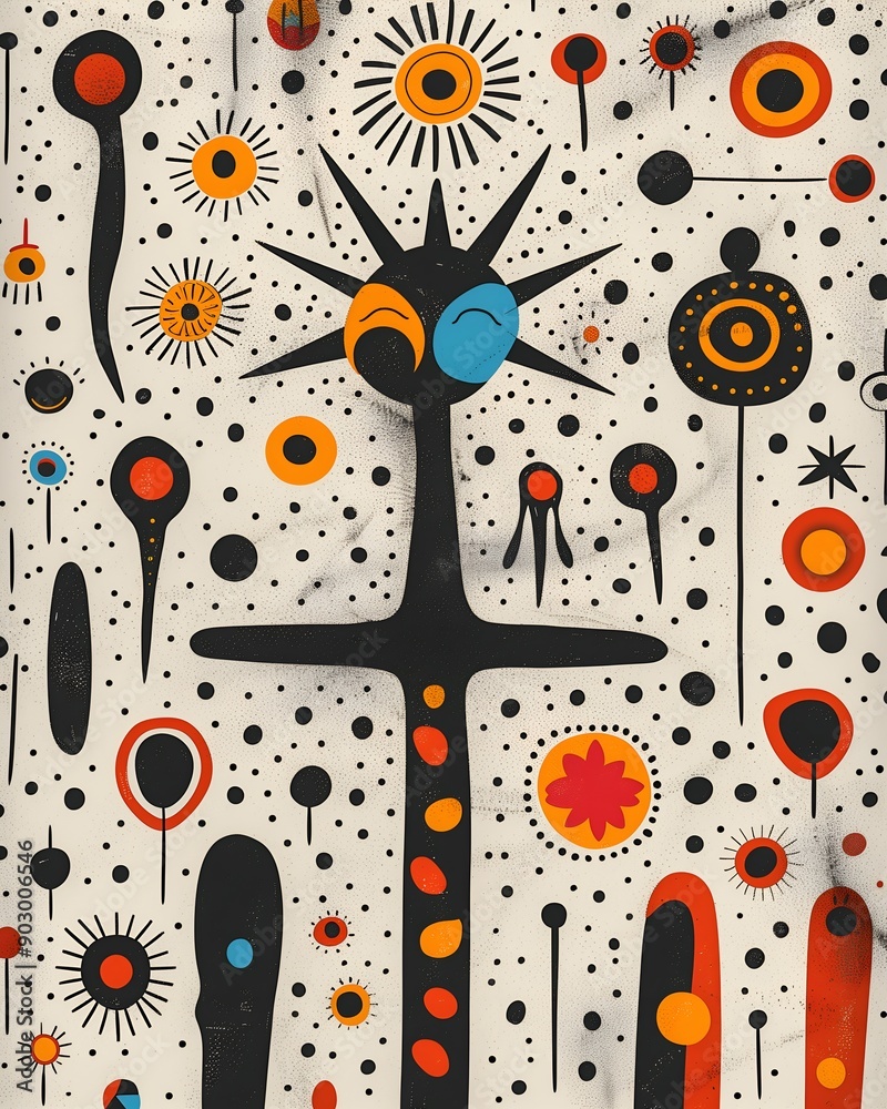 Abstract art with shapes, patterns, and symbols in bright solid colors - Image 1 of 12 - 18.4MP - created with AI Abstract art with shapes, patterns, and symbols in bright solid colors - Image 1 of 12 - 18.4MP - created with AI