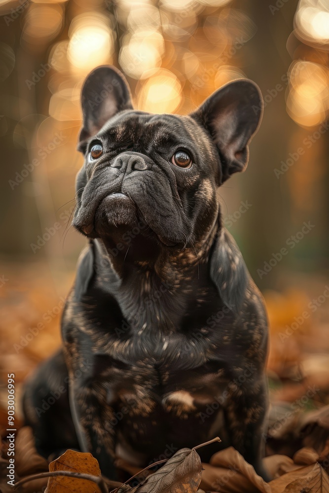French Bulldog in Autumn Leaves French Bulldog in Autumn Leaves