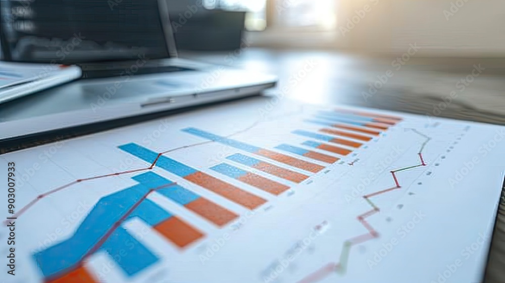 Visual representation of business growth with charts and graphs, highlighting development and success Visual representation of business growth with charts and graphs, highlighting development and success