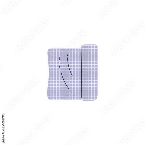 Gauze white sterile bandage roll icon, first aid tape icon, vector flat medical treatment protection cover for wounds