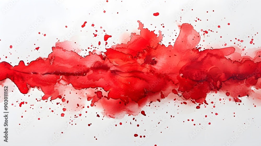 Vibrant Red Watercolor Abstract Art with Dynamic Splashes and Fluid Shapes Vibrant Red Watercolor Abstract Art with Dynamic Splashes and Fluid Shapes
