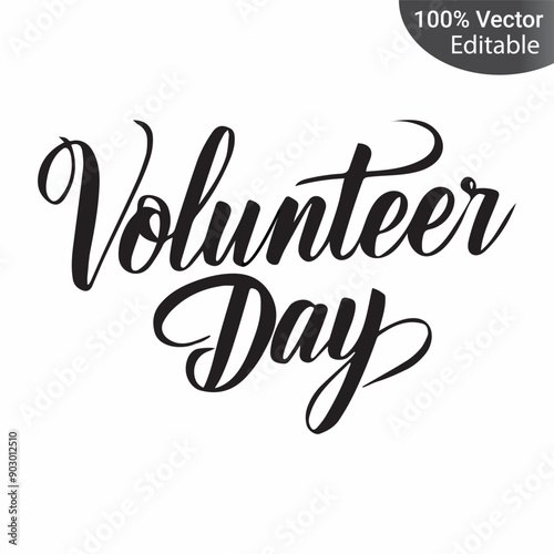 World Volunteer Day typography vector illustration design
