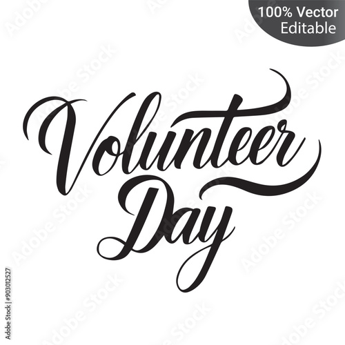 World Volunteer Day typography vector illustration design
