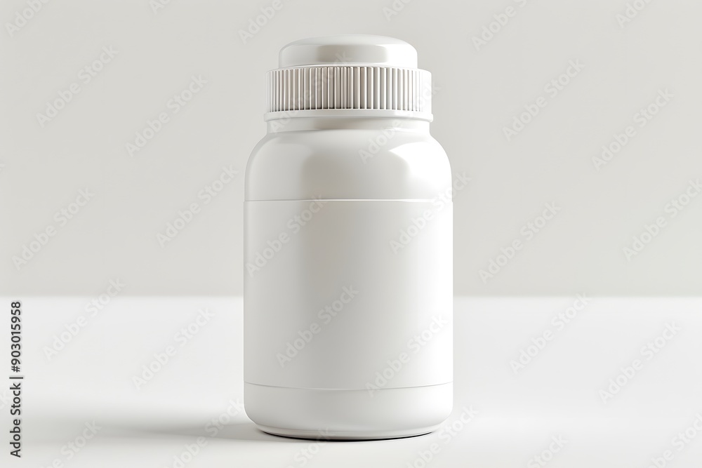Minimalist White Bottle for Supplements or Medications Minimalist White Bottle for Supplements or Medications
