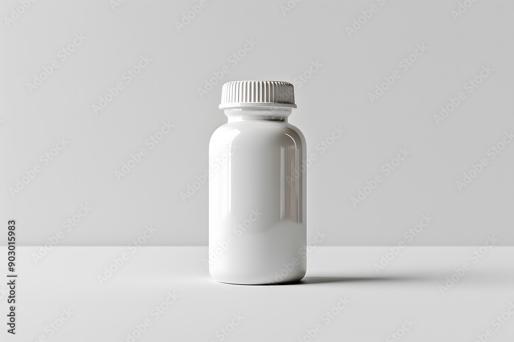 Minimalist White Bottle on a Clean Surface Minimalist White Bottle on a Clean Surface