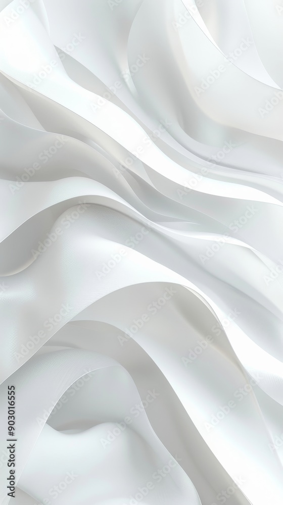 Fototapeta premium Abstract white background with smooth wavy lines forming elegant shapes