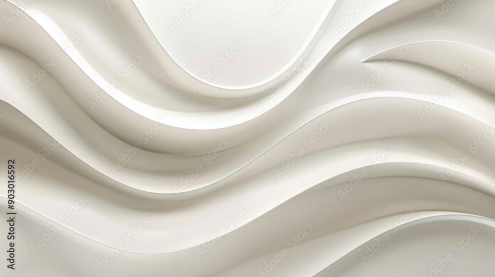 Minimalist white wave pattern flowing and creating abstract shapes Minimalist white wave pattern flowing and creating abstract shapes