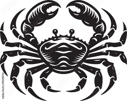 silhouettes of a spider crab vector illustration