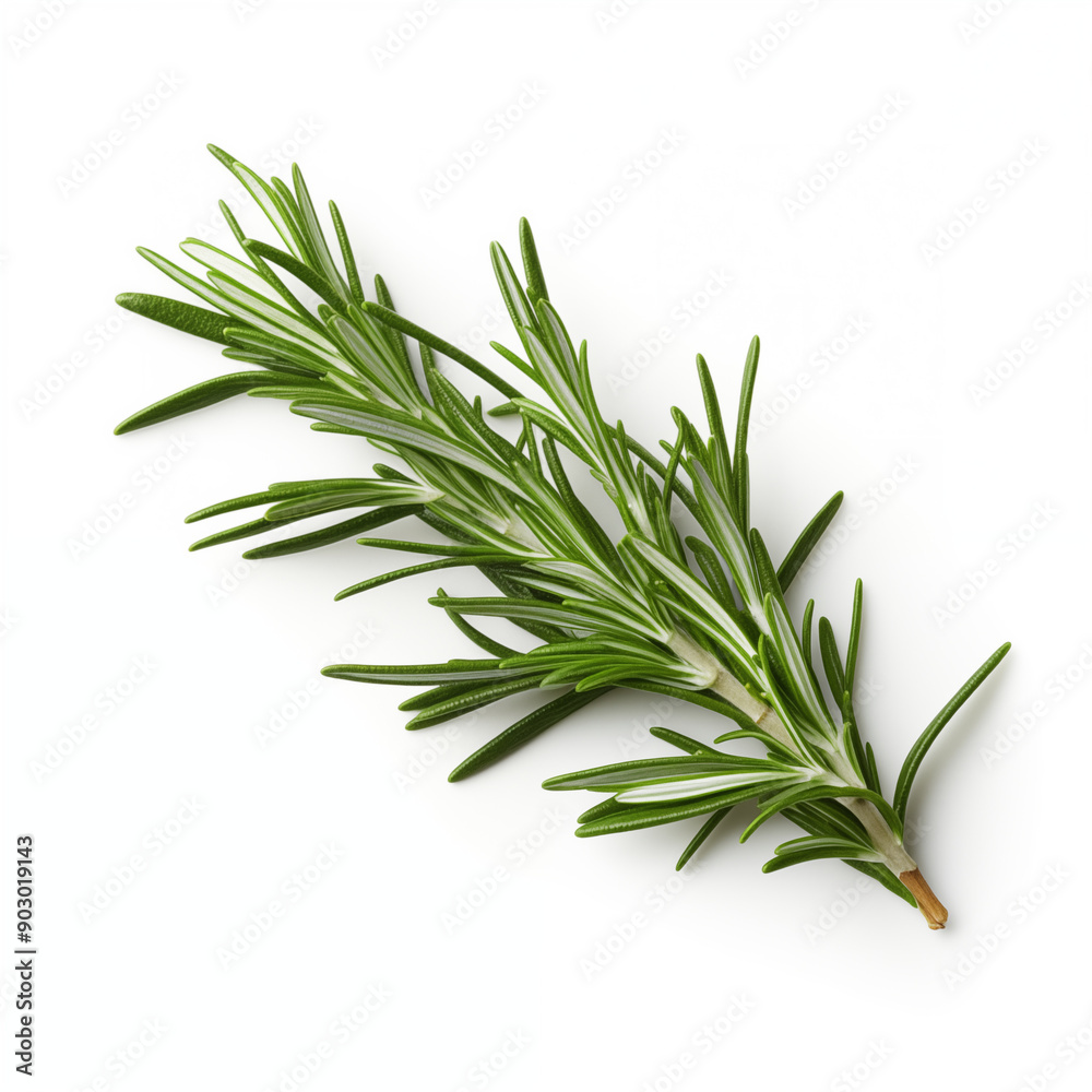 Fototapeta premium Fresh Rosemary Sprig Isolated on White Background