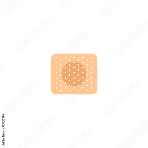Vector illustration of a square patch for medical care: designed for wound healing and protection
