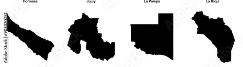 Formosa, Jujuy, La Pampa, La Rioja outline maps