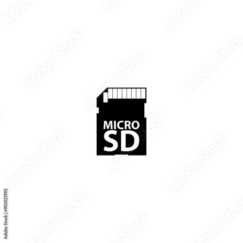 Micro SD card icon isolated on white background