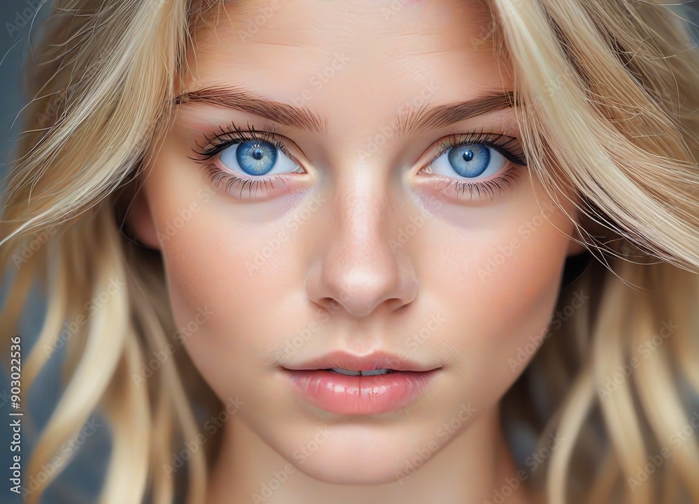 A portrait image of a young beautiful woman with blue eyes A portrait image of a young beautiful woman with blue eyes