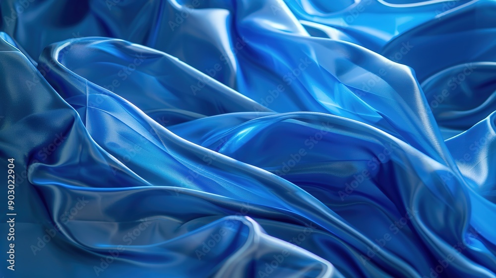 Fototapeta premium Silk Abstract Blue Background with Transparent Effect