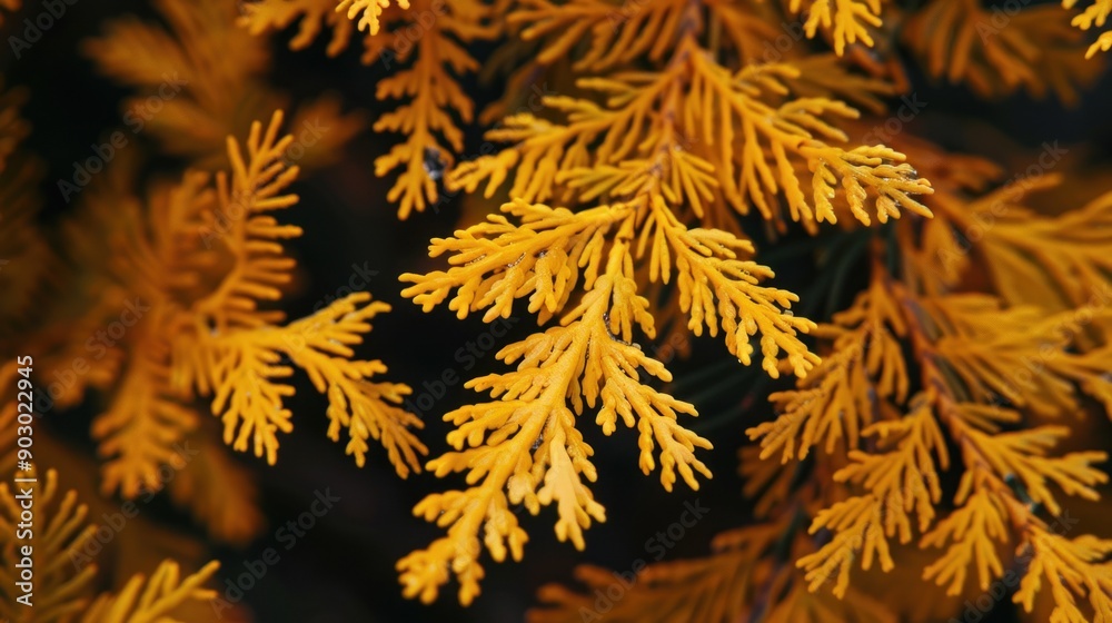 Golden Autumnal Cedar Branches Golden Autumnal Cedar Branches