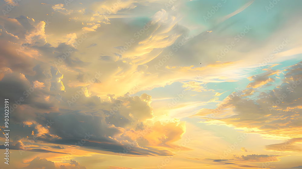 Obraz premium sunset in the clouds. Generative AI